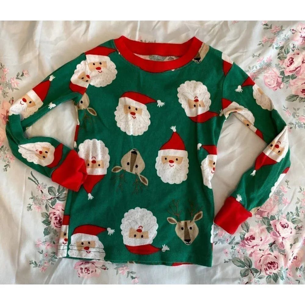 Carter's Reindeer and Santa Pajama Top Size 3T
